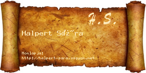 Halpert Sára névjegykártya